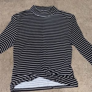 Long Sleeve black and white stripped turtleneck